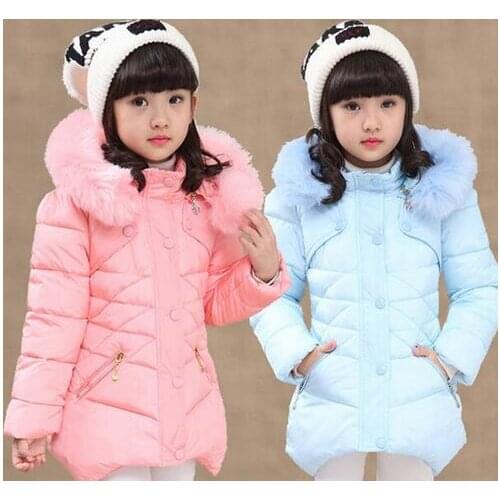 2021 Girls Winter Warm Faux Fur jackets Long Cotton Coat Girls Christmas Hooded School Cute Outerwear Girl Winter Jacket Parkas