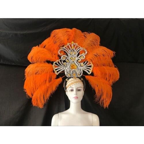 Latin dance Samba accessories Fashion exquisite headdress feathers Delicate dance shows accessories