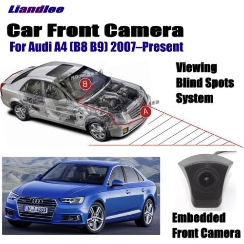 Car Front LOGO Grill Camera For Audi A4 (B8 B9) 2007-Present 2018 2017 Not Reverse Rearview Parking Camera Wide Angle