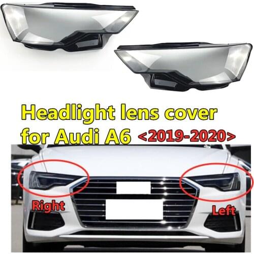 Auto Accessories Left And Right Front Bumper Car Light Cover PC Headlamp Headlight Lens Cover Fit For Audis A6 C8 2019 2020