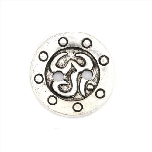 DoreenBeads Zinc Based Alloy Metal Sewing Buttons Round OM/ Aum Symbol Carved Sewing DIY Clothing Accessories 16mm Dia., 10 PCs