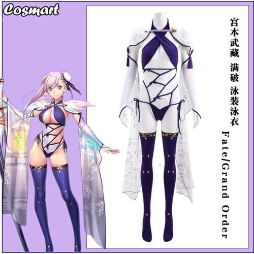 Fate/Grand Order FGO Miyamoto Musashi Bikini Swimsuit Girl Swimwear Cosplay Costume Halloween Suit For Women Outfit New 2020