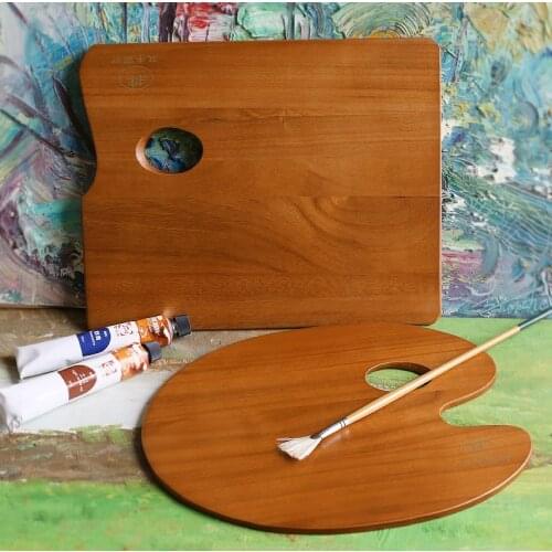 The art of wood painting acrylic paint palette with Paulownia
