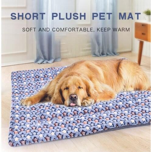 Dog Bed Pad Blanket Winter Warming Cushion Soft Rest Blanket Flannel Thickened Pet Mat Sleeping Cover For Dogs Cats Pet Supplies