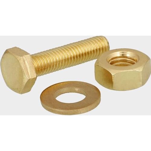 1set brass screw all copper nut set outer bolt flat washer combination M12m14m16