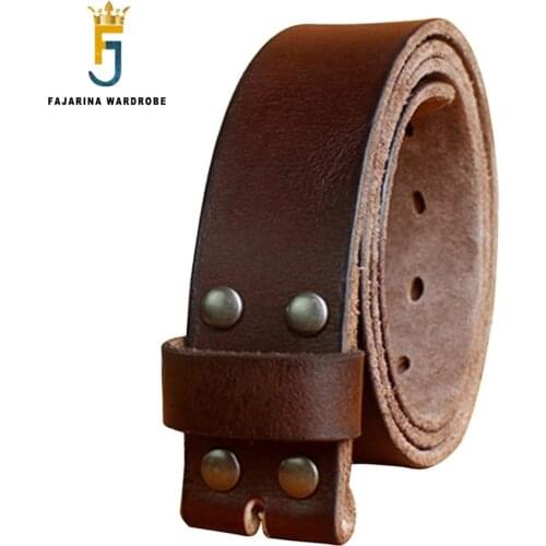 FAJARINA Top Quality Pure Cow Genuine Leather Smooth & Pin Style Belts Cow Belt for Men 3.8cm Width without Buckles N17FJ773