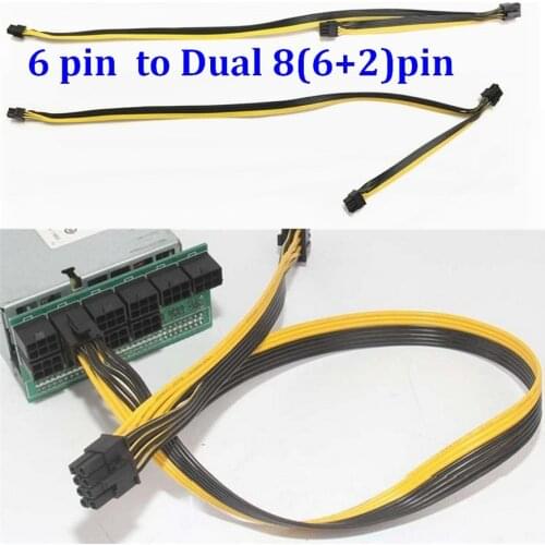 PCI Express pcie PCI-E GPU Graphics Video Card Molex 6pin 6 pin to dual 8 Pin 6+2 pin Supply Power Splitter Cable 12AWG+18AWG