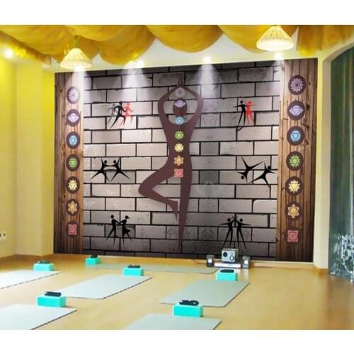 Custom Any Size Wallpaper 3D Retro Brick Wall Yoga Studio Gym Photo Wallpaper For Walls Luxury Decor