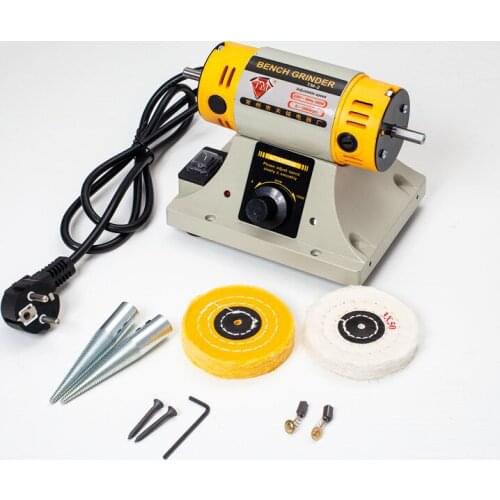 220V 350W Stone Polishing Machine DIY Woodworking Jade Jewelry Dental Bench Lathe Machine Grinding Machine Sanding Tools