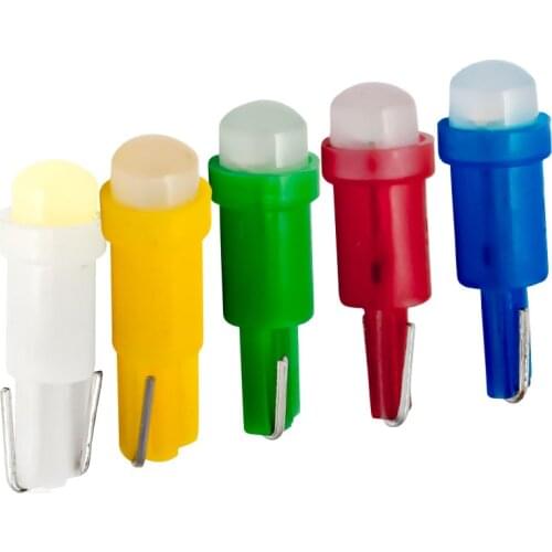 500Pcs T5 37 58 73 74 W3W W1.2W COB Led Bulbs Car Gauge Speedo Dash Lamps Dashboard Instrument Light White Blue Red Green Yellow