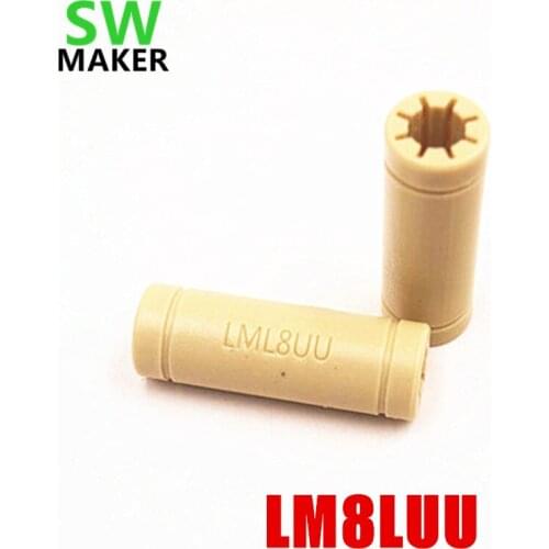 SWMAKER 1pcs Solid Polymer LM8UU Linear Bearings Bushing LM8LUU 8MM 8*15*45 mm Prusa for Mendel DIY CNC Motion
