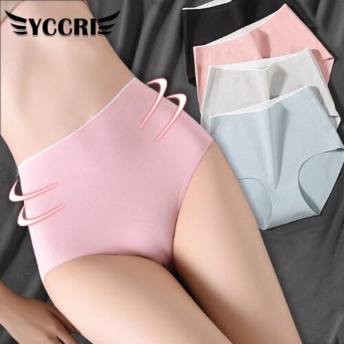 YCCRI New Women Panties Lady Soft Cotton Underwear Girls Breathable Seamless High Waist Briefs Cute Sexy Lingerie Intimates