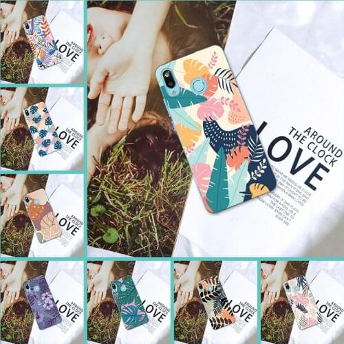 Back Cover For Huawei Nova Smart Lite 2017 Flower Leaf Fashion Silicone Phone Case For Huawei Nova 2i 2 Lite Plus 3 3I 3E 4 4E 5