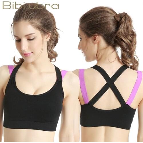 Fitness Women Sexy Sports Bra Push Up Cross Straps Running Gym Yoga Women Tops Breathable Quick Drying Shockproof Underwear