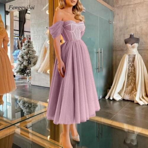 Summer Womens Pink Polka Dot Tulle Short Prom Dress Off Shoulder Evening Dress Sweetheart Corset Dress