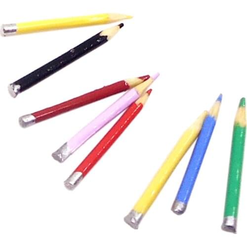 1/12 Miniature Coloured Pencils Stationery For Dollhouse Office Supply Kit
