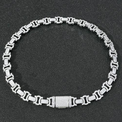 1 Mens Necklace Hip-hop Necklace Square Mixed Zircon Personality Trend Mens Hip-hop Necklace