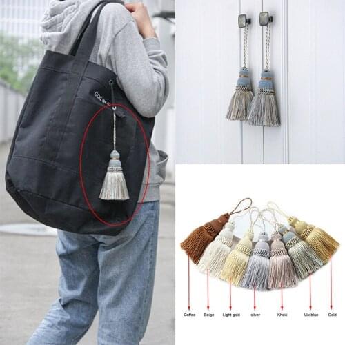 1Pc Colored Bags Tassels Quasten Decorative Silk Tassel Trim Bookmarks Fringe Crafts Brushes for Home Decoration Curtain Fringes