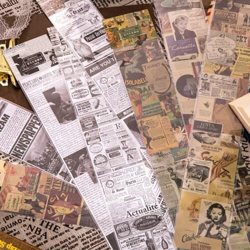 1pcs Time Newspaper Washi Tape Vintage Ticket DIY Decorative Scrapbooking Masking Tape Adhesive Washi Tape Set Label Sticker