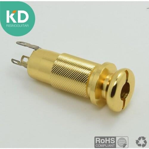 1pc NEW 1/4" Output Jack Guitar Gold Cylinder Flush Mount Output JACK