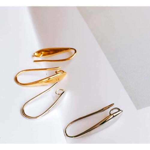 9*2mm 10pcs Gold Silver Color Plated French Earring Hooks Wire Settings Base Settings Jewelry Accessories Diy Handmade Material