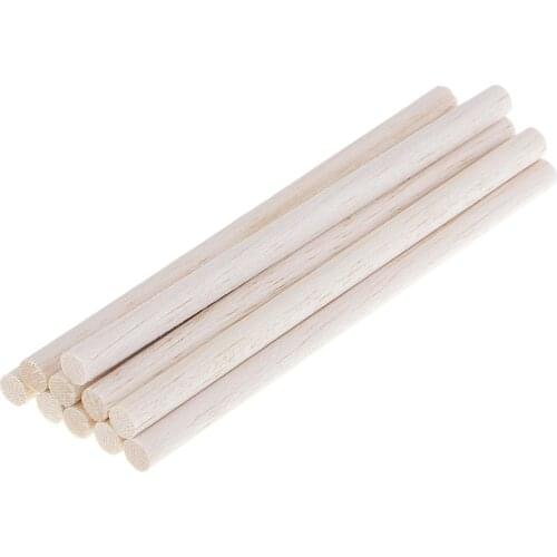 10pcs Balsa Unfinished Wood Craft Round Sticks Dowel Rod For Model Building