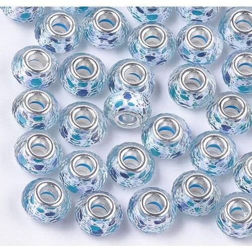 100pcs Resin European Rondelle Beads Loose Large Hole Beads fit for Bracelet Bangle Chain Necklace diy European Jewelry Findings