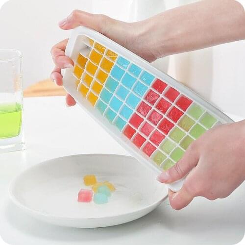 12/48/60 Grids Ice Cube Tray Plastic Ice Cube Maker Sphere Mold for Cocktail Juice Whiskey Ice Cube TrayWith Lid Kitchen Tool T9