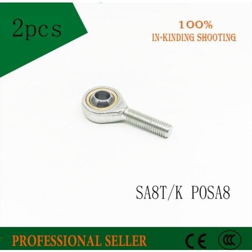 2pcs SA8T/K POSA8 SA8TK POSA8 8mm ball joint rod end bearing male right hand thread male joints bearings