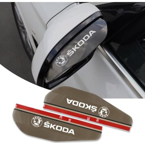 2Pcs Waterproof Car Rear View Mirror PVC Rain Eyebrow For Skoda Octavia Rapid Kodiaq Fabia Karoq Superb Scala Kamiq