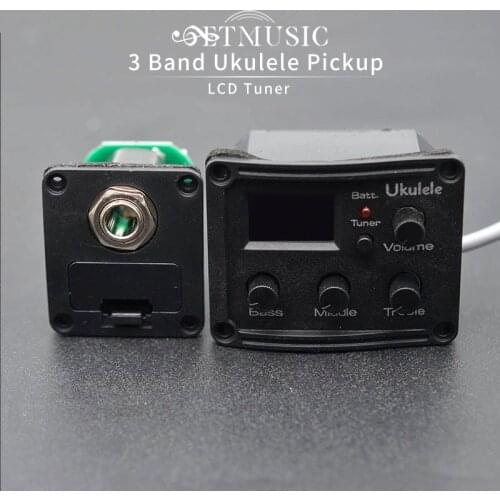 3 Band Electronic Ukulele Pickup UK Mini Guitar EQ Equalize Hard Piezo with Tuner System LCD Pikups for UK Guitarra