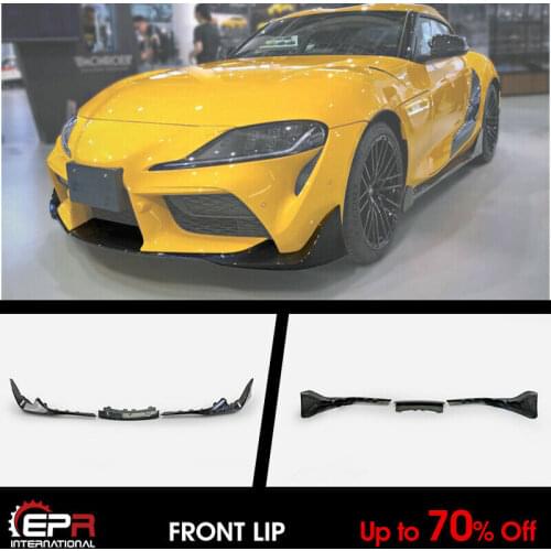 For 19+ Toyota Supra A90 T Type Forged Carbon Look Front Lip Bumper Spillter Under Spoiler 3Pcs Car Accessories