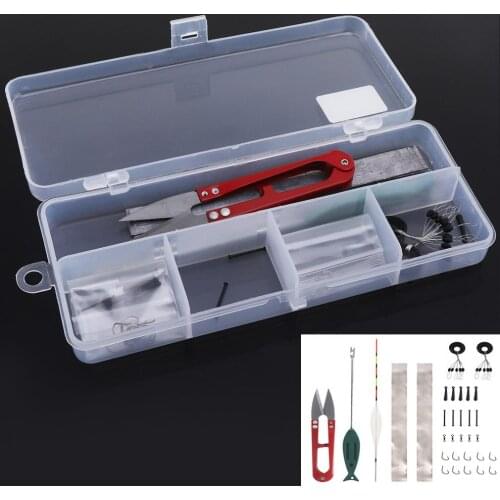 33pcs/lot Fishing Accessories Float Lead Leather Space Bean Fish Hook Suit Fishing Tools with Box for Taiwan Fishing