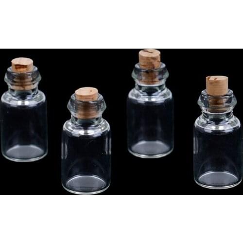 4Pcs Transparent Minature Empty Glass Bottle Dollhouse Craft Home Decoration Simulation Glass Model 1:12 Scale DIY Parts Glass