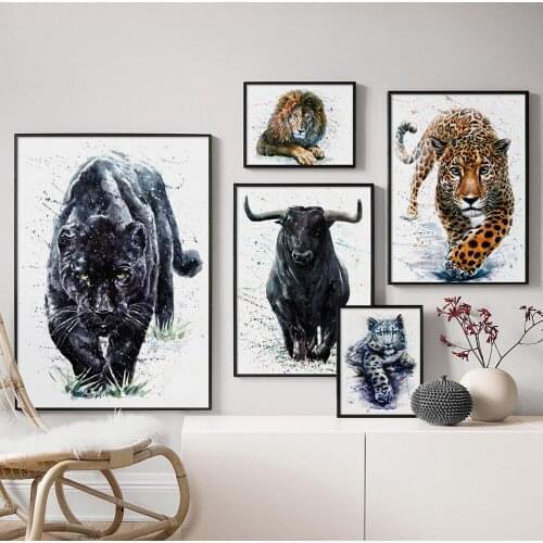 Black White Black Panther Lion Tiger Bison 5D animal Diamond Embroidery full square/round drill diy diamond painting home decor