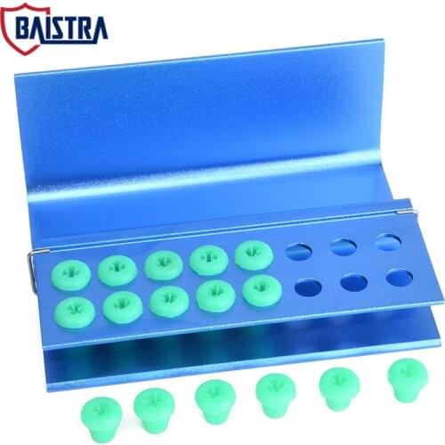 16 Holes Dental Burs Holder Block with Cover Silicon 135 ℃ Autoclavable For High Speed and Low Speed Burs
