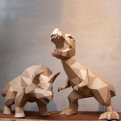 Papercraf 3D Dino Paper Animal Models Pinscher Dinosaur Paper Model Toy Home Decor Wall Decoration Puzzles Eductional DIY Doll