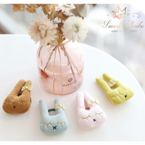 Boutique 20pcs Fashion Stuffed Rabbit Elastic Hair Bands Glitter Bow Bunny Ponytail Holder Hair Ties Princess Easter Headwear