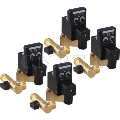 CNBTR 4 x Black Separated Automatic Timed Brass 1/2" Drain Valve AC110V