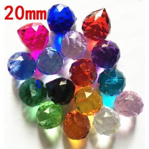 Good Quality Smooth 100pcs/Lot Mixed Color 20mm Crystal Glass Ball In 1 Hole For Crystal Chandelier Ballss Prisms Pendants