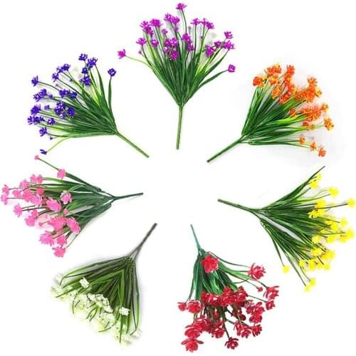 Artificial Fake Flowers Outdoor UV Resistant Greenery Shrubs Plants Indoor Outside Hanging Planter Home Garden Decoration