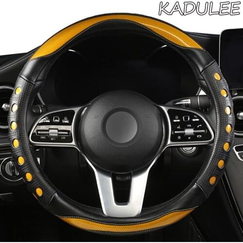 KADULEE Microfiber Leather Car Steering Wheel Cover For Isuzu D Max Trooper Rodeo Mux Ertiga APV Ignis Edition SX4