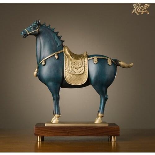 CHINA the Imperial Palace TANG Dynasty BRONZE Royal horse Sculpture 5A Replica Home company Good luck Success Ornament Talisman