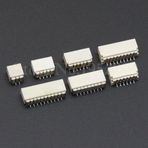 100PCS SH1.0 Connetor 1.0mm Pitch SMD Horizontal Type 2/3/4/5/6/7/8/9/10/11/12P Male SMD Socket Heat Resistance