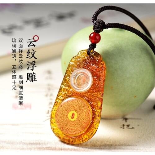 Southeast Asia Buddhism temple Crystal Buddha card pocket travel Amulet Effective protection Mascot Pendant Shurangama Mantra