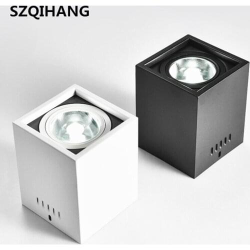 Square 10W/15W surface mounted Dimmable COB downlight COB Led ceiling spot lights backdrop lights without opening Led spot lamp