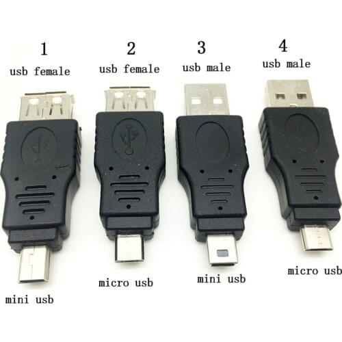 Mini USB male to USB 2.0 Female Adapter micro usb male to usb male Converter Data Sync Adapter For MP4 Tablet Smartphone