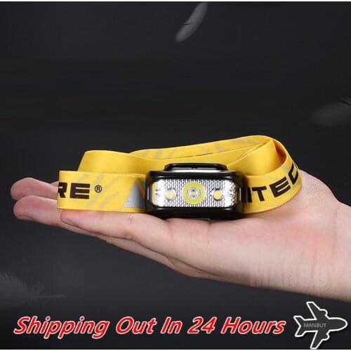 Hot NITECORE NU17 USB Rechargeable Headlamp White + CRI + RED 3 Color Outputs Light Waterproof Weight Headlight Outdoor Running