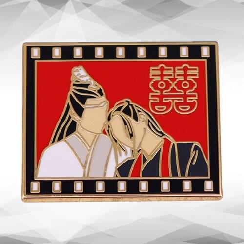 The Untamed Mo Dao Zu Shi Lan WangJi Wei WuXian Chinese Wedding Double Happiness enamel pin Chinese Marriage fantasy brooch