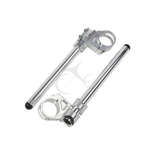 New 43mm Silver Handle Bars Clip On For HONDA VFR750F Interceptor VFR750R RC30